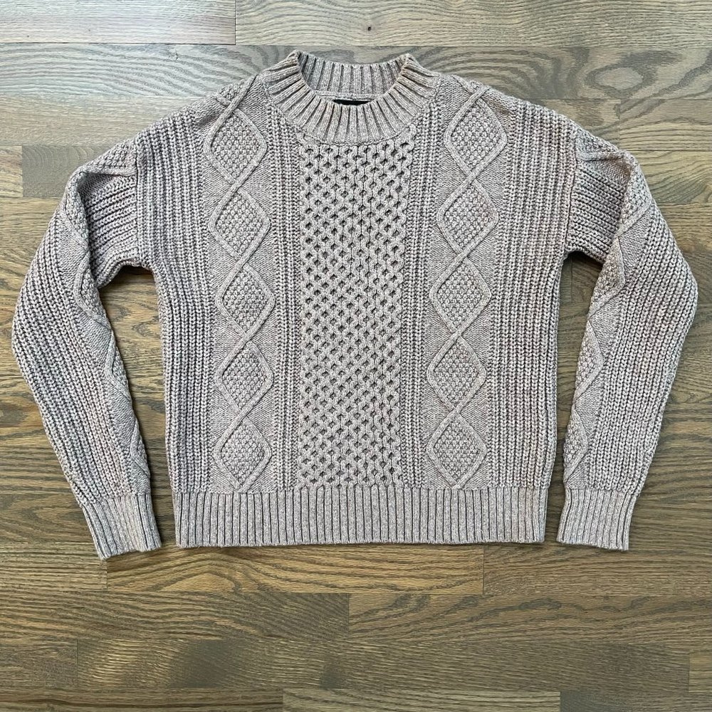 Banana Republic NWOT Women's Pullover Cable Knit Sweater Light Brown Small TTS
